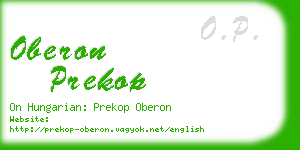 oberon prekop business card